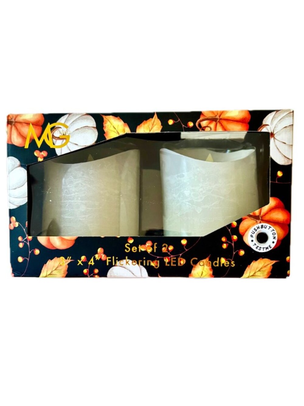 Flickering LED Candles MG Studio Real Wax Pillars Flameless w Timer NEW - Picture 2 of 8